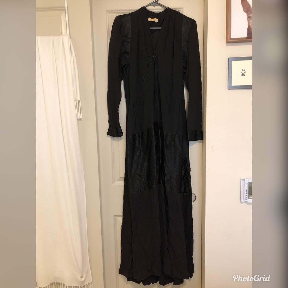 Vintage black embroidered robe/dress